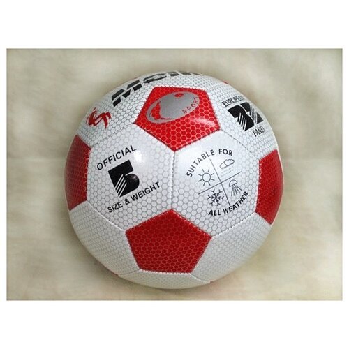 Мяч футбольный 5, 310г, Meik, MK-3009, красный
