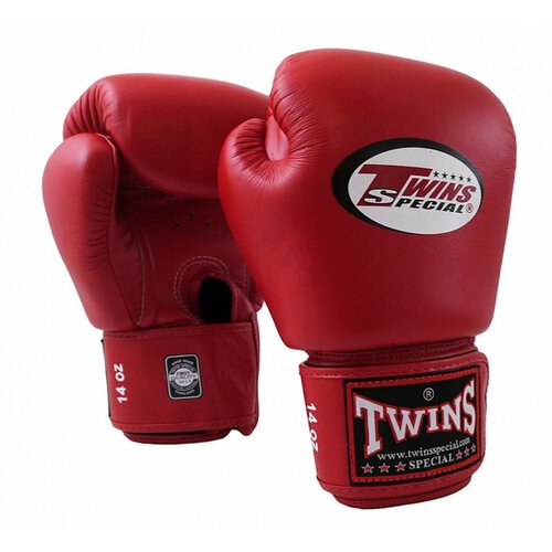 Перчатки боксерские Twins BGVL-3 красные (14 унций, Кожа, TWINS, 400, 200, 150, Красный) 14 унций