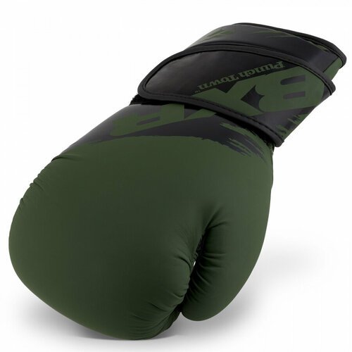 PunchTown боксерские тренировочные перчатки черно- оливковые BXR KR (Синтетическая кожа, PunchTown, 12 унций, Черно- Оливковый) 12 унций