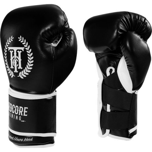 Боксерские перчатки Hardcore Training Revolution Black/White 12oz