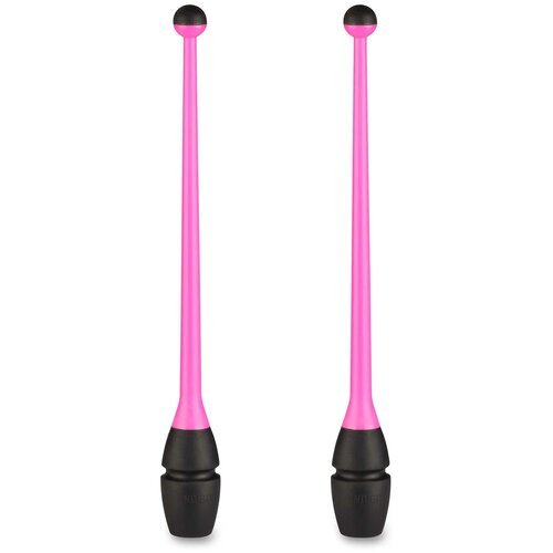Булавы для художественной гимнастики вставляющиеся INDIGO (пластик, каучук) IN019 Розово-черный 45 см