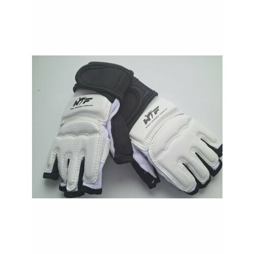 Перчатки для карате/ перчатки для тхеквондо/ перчатки для единоборств/ защита рук каратэ. Размер XL. Цвет: бело-черный.