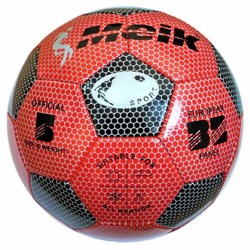 Мяч футбольный MEIK 3009 (3-сл. , PVC 1. 6, 300 гр. маш. сш. ) (красный)