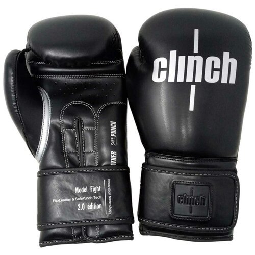 C137 Перчатки боксерские Clinch Fight 2.0 черные - Clinch - Черный - 8 oz