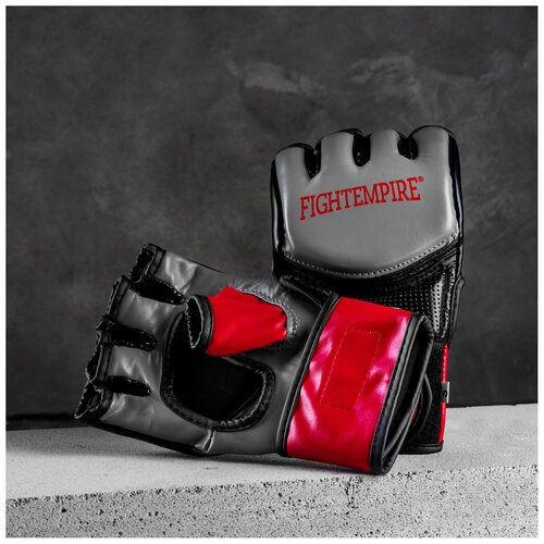 Перчатки для MMA FIGHT EMPIRE, HYBRID, размер M, цвет серый, красный