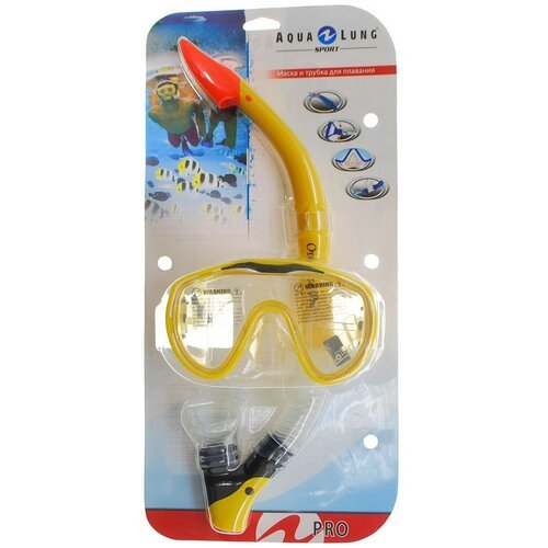 Aqualung Sport Комплект для плавания маска Оверсайз Про + трубка 327SS Желтый