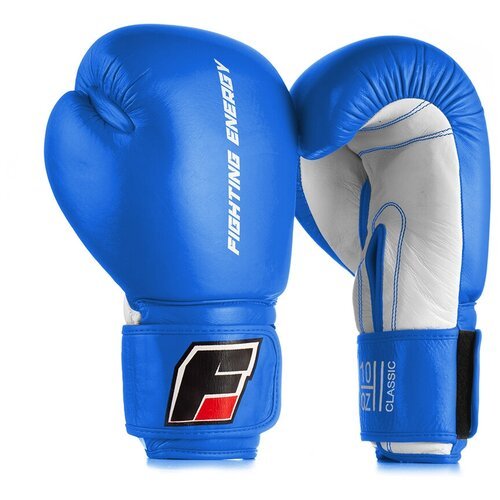 Перчатки боксерские FIGHTING ENERGY CLASSIC кожа, синие (16 унций)