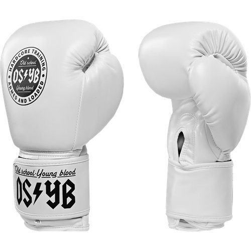 Боксерские перчатки Hardcore Training OSYB PU White. 10oz