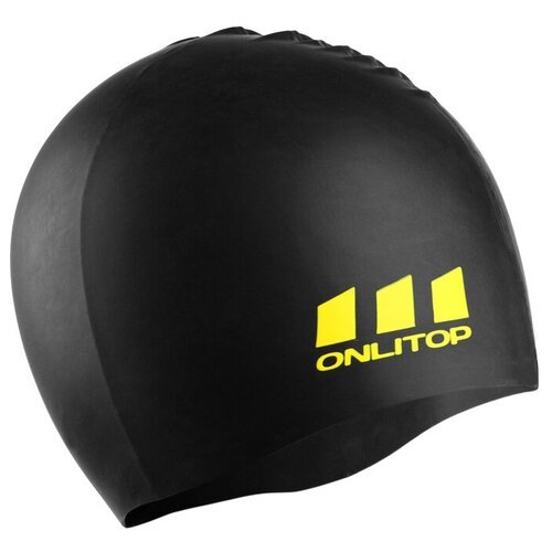 Шапочка для плавания взрослая ONLITOP, силиконовая, обхват 54-60 см, цвет чёрный