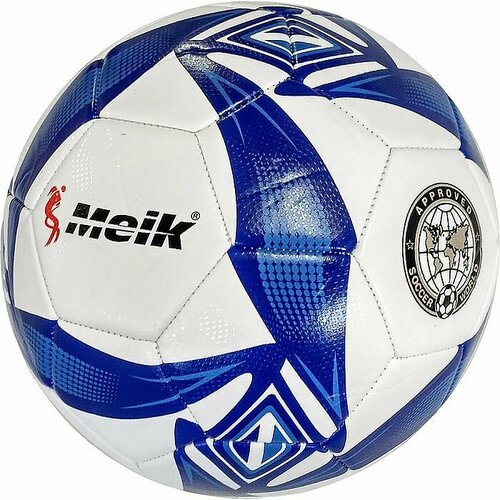 Мяч футбольный MEIK (086-1, 410-420 гр. , маш. сш. ) (белый/синий)