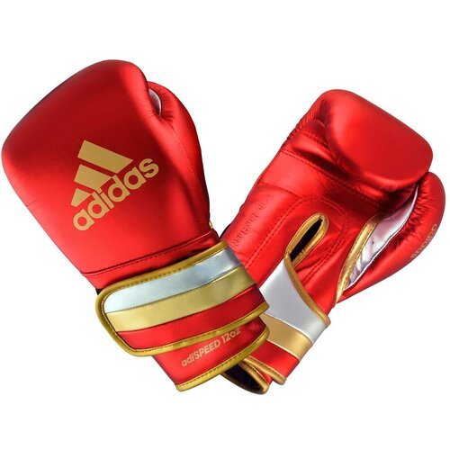 Перчатки боксерские AdiSpeed Metallic красно-золото-серебристые (вес 14 унций)