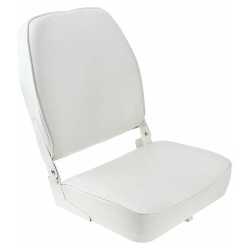 Кресло складное мягкое ECONOMY с высокой спинкой, белое для лодки / катера