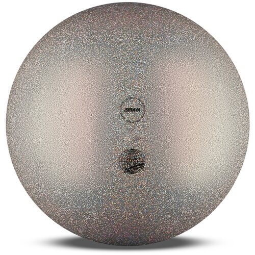 Мяч для художественной гимнастики AMAYA Holoscente (350536), 20 см, серебро с блестками