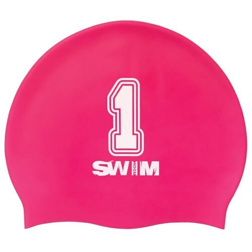 Силиконовая шапочка для плавания SwimRoom 'Номер 1', цвет розовый