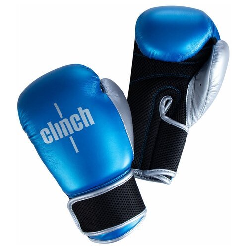 Перчатки боксерские Clinch Kids сине-серебристые (вес 6 унций, )