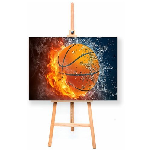 Интерьерная картина Coolpodarok Баскетбол Баскетбольный мяч Огонь Вода