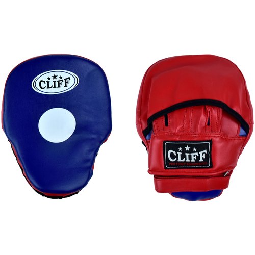 Лапы боксерские CLIFF ULI-6004, PVC+FLEX, изогнутые, сине-красные