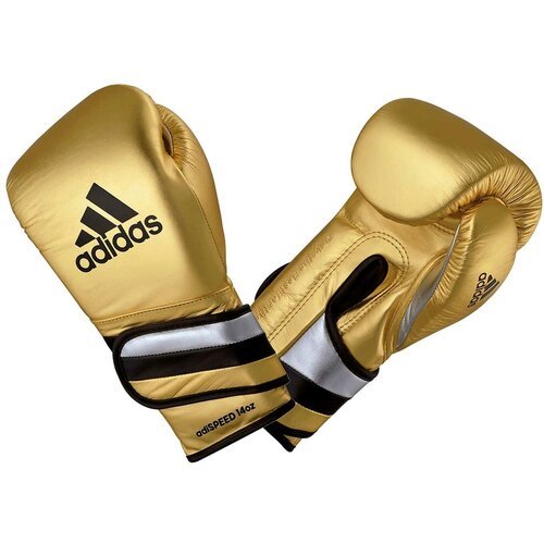 Перчатки боксерские AdiSpeed Metallic золото-серебристо-черные (вес 12 унций)