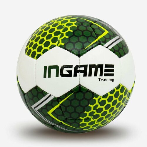 Мяч футбольный INGAME TRAINING бело-зеленый IFB-129