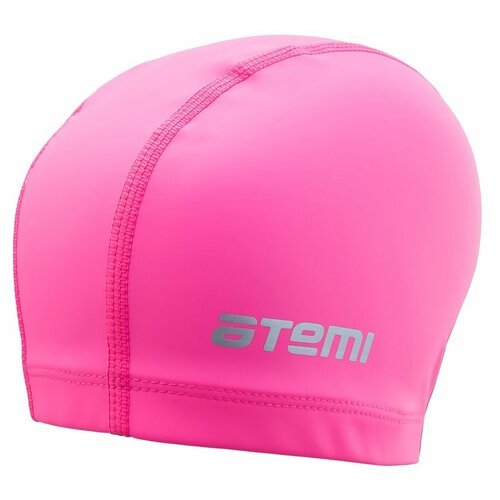 Шапочка для плавания Atemi, СС102, тканевая с силиконовым покрытием, розовая