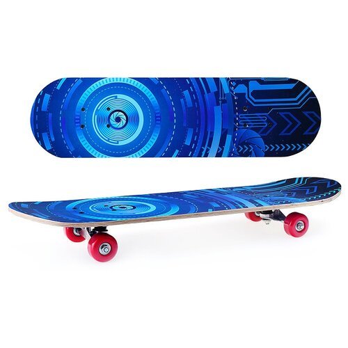 Скейтборд / Скейт подростковый ROCKET 70x20 см, дека из дерева, колеса PU 50 мм, R0054, синий