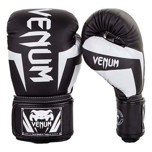 Боксерские перчатки Venum Elite Black/White (16 унций)