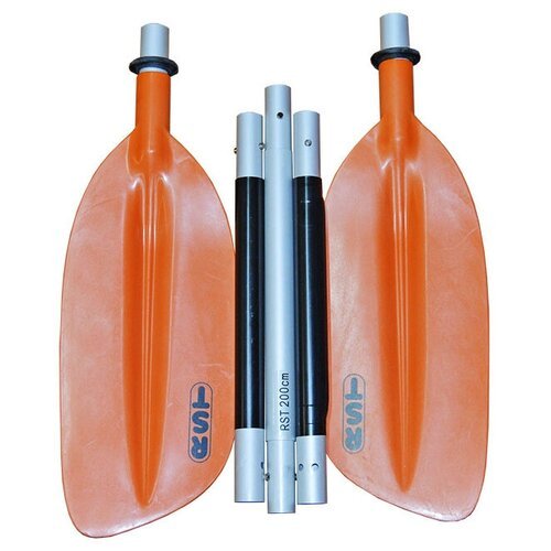 Весло (для байдарки, каяка, пакрафта, лодки) разборное 5-ти секционное RST Эко 230 см оранжевое