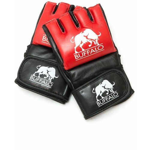 Перчатки ММА Buffalo кожаные Red/Black