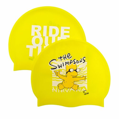 Силиконовая шапочка для плавания SwimRoom 'Swimpson', цвет лимонный