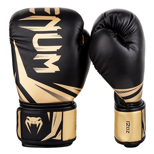 Боксерские перчатки Venum Challenger 3.0 Black/Gold (12 унций)