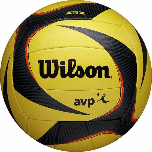 Мяч волейбольный Wilson AVP ARX GAME BALL OFF VB DEF, WTH00010X, размер 5, 18 панелей, микрофибра, ручная сшивка, желтый