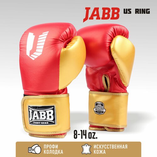 Перчатки бокс.(иск. кожа) Jabb JE-4081/US Ring красный/золото 12ун.