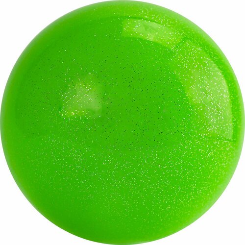 Мяч для художественной гимнастики однотонный, арт. AGP-15-05, диам. 15 см, ПВХ, зеленый с блестками