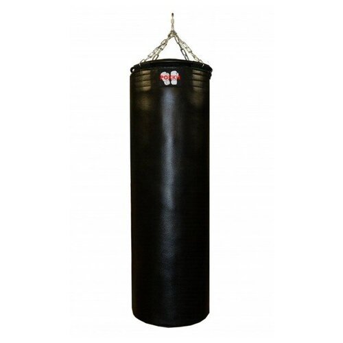 Боксёрский мешок подвесной (натуральная кожа), 170*40 см, 70 кг, чёрный