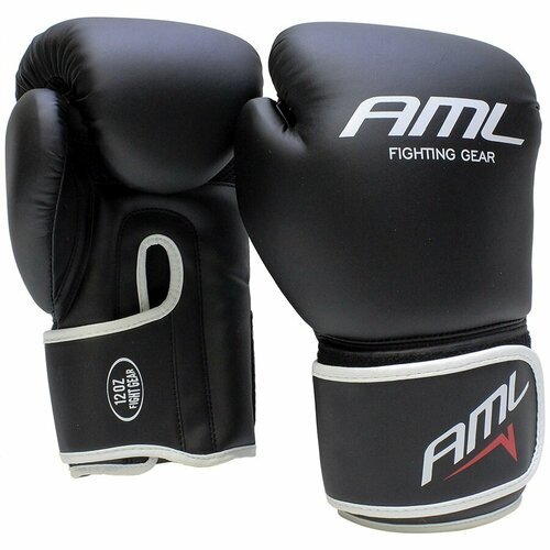 Боксерские перчатки AML Fight черные, 12 унций