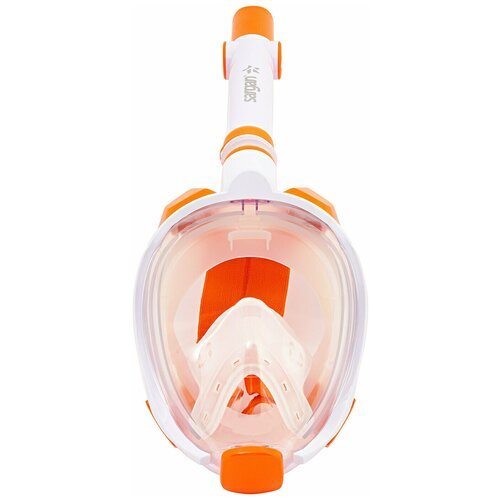 Полнолицевая маска для плавания (снорклинга) SARGAN Галактика Премиум цвет оранжевый детская