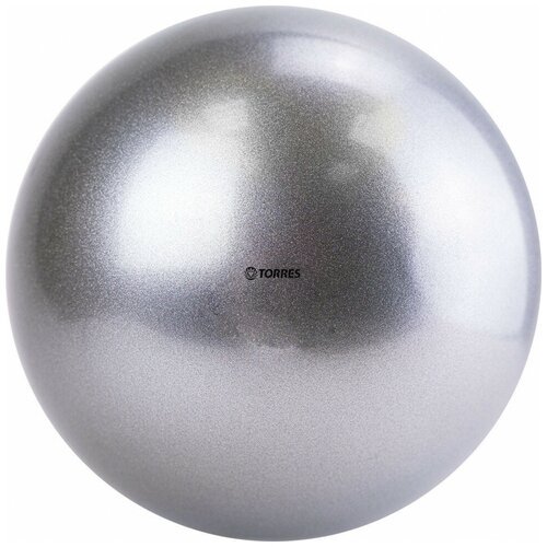 Мяч для художественной гимнастики однотонный TORRES AG-19-06 d 19 см, ПВХ, серебристый