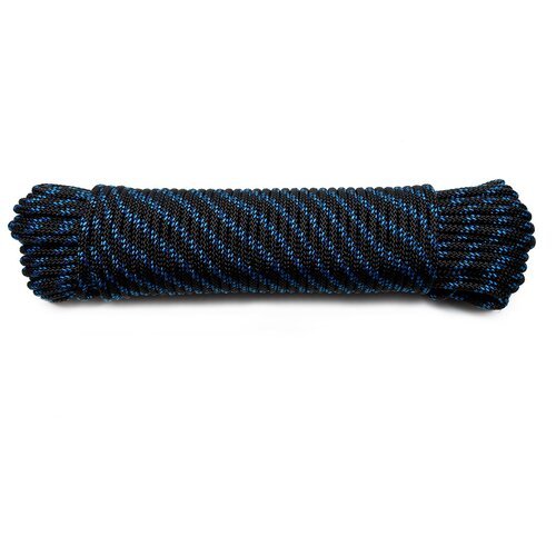 Шнур плетеный якорный 8.0 мм, черно-синий, 850 кг, 30 м