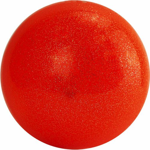 Мяч для художественной гимнастики однотонный, AGP-19-06, диам. 19 см, ПВХ, оранжевый с блестками