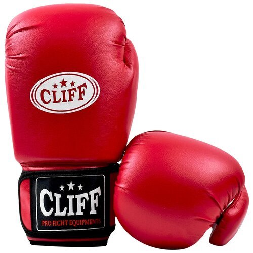 Перчатки боксёрские CLIFF CLUB, PVC, 8 унций, красно-белые