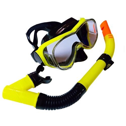 Набор для плавания взрослый маска+трубка ПВХ желтый Спортекс E39247-3