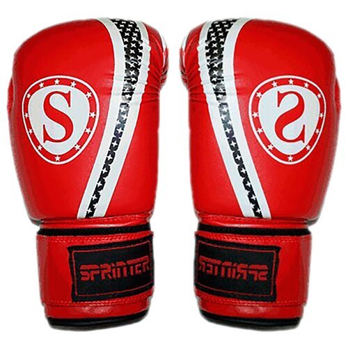 Боксёрские перчатки Sprinter, искусственная кожа, 8' унций, красные