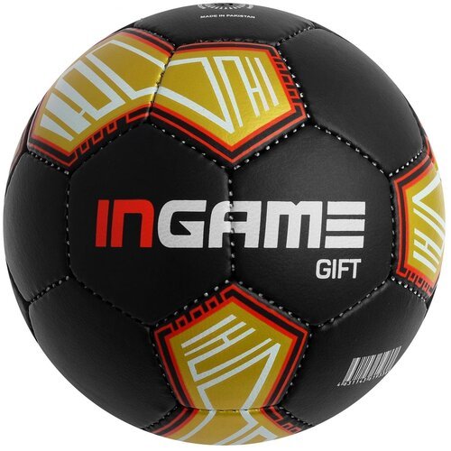 Мяч футбольный INGАME GIFT, размер 5, черный/красный/золото