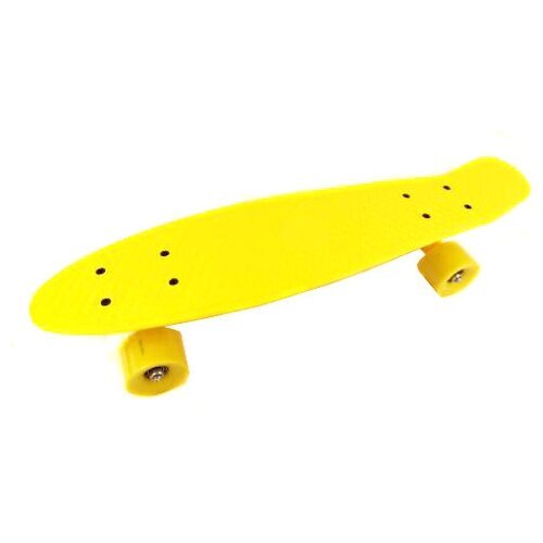 Скейтборд пластик 22*6', шасси пластик, колёса PVC 60мм, желтый