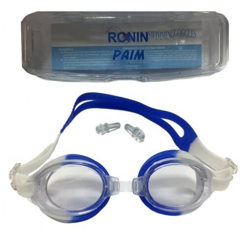 Очки для плавания Ronin PALM в футляре цв. синий белый
