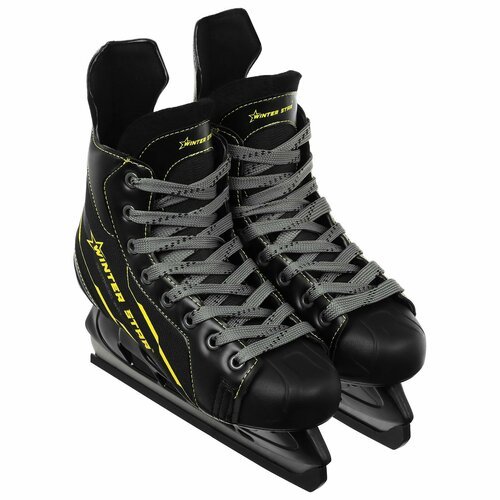 Коньки хоккейные Winter Star Advanced Way, размер 43, цвет черный, желтый
