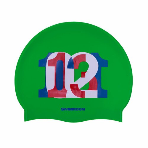 Силиконовая шапочка для плавания / бассейна SwimRoom «123», цвет зеленый