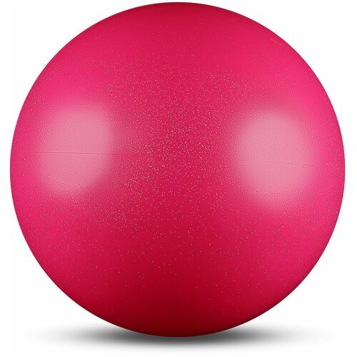 Мяч для художественной гимнастики силикон Металлик 300 г AB2803B Фуксия с блестками 15 см