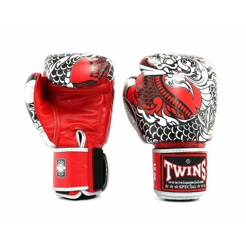 Боксерские перчатки Twins Special FBGV52 Dragon red silver 10 унций