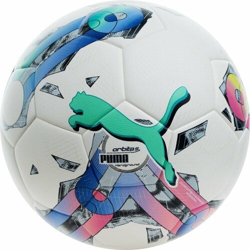 Мяч футбольный PUMA Orbita 5 TB Hardground, 08378201, размер 5, 32 панели, ПУ, термосшивка, мультиколор